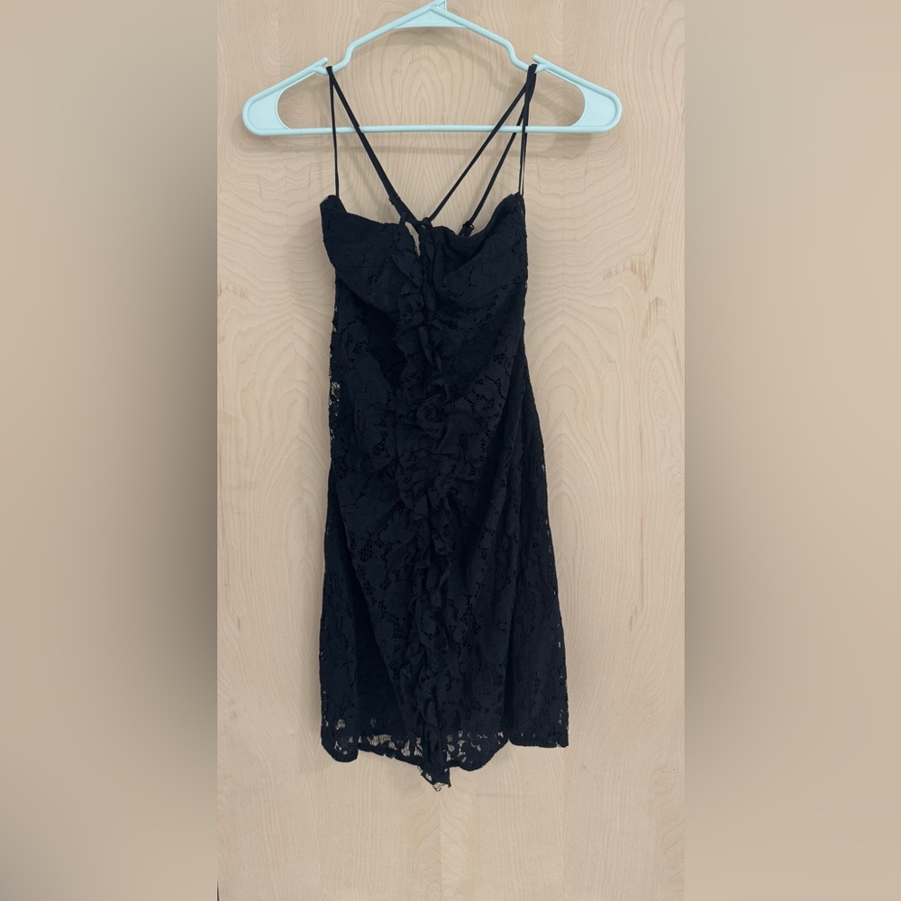 Zara Strapless Black Lace Dress